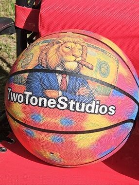 Two Tone Studios Bright Yellow & Blue Tie-Dye Basketball